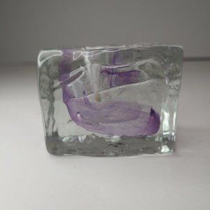 Kerry Glass Ireland Swirled Glass Candle Stick Holder (tapered Candle) 2”x2x1”
